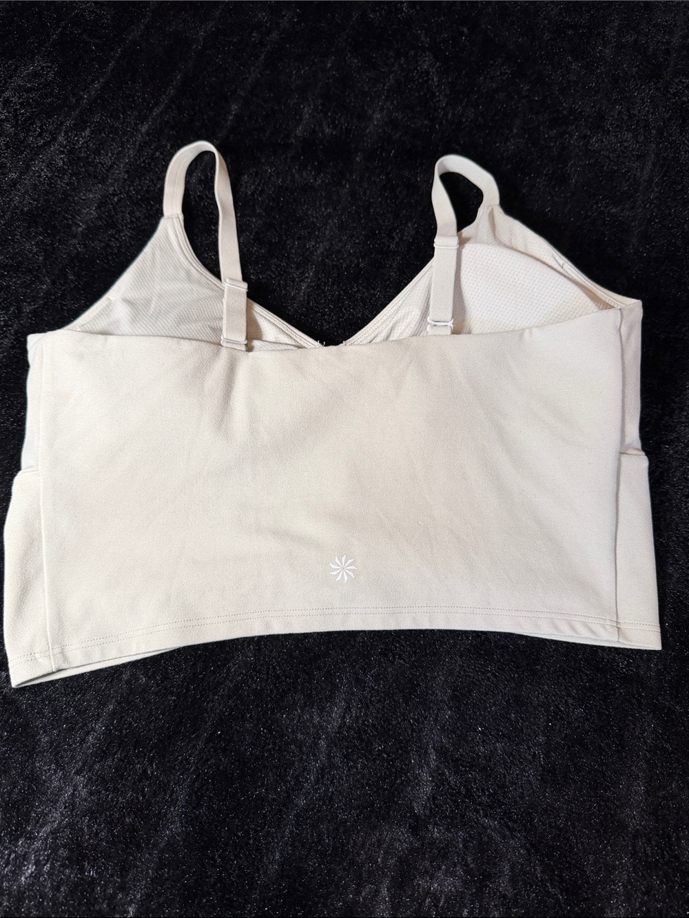 Athleta Cinch Longline Bra A-C Gray Powervita Ruched Front Medium - Picture 4 of 10